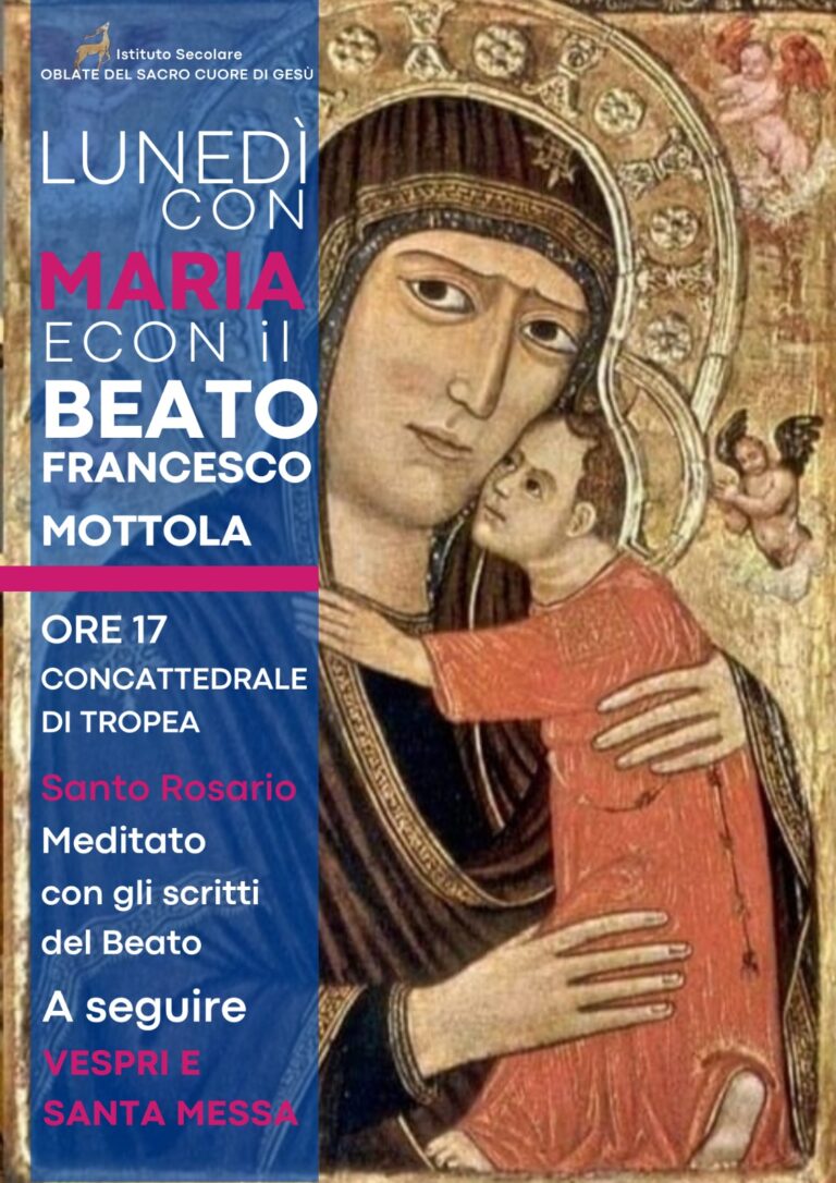Nella concattedrale di Tropea, con gli scritti del Beato Francesco MottolaLa preghiera dei lunedì di maggio